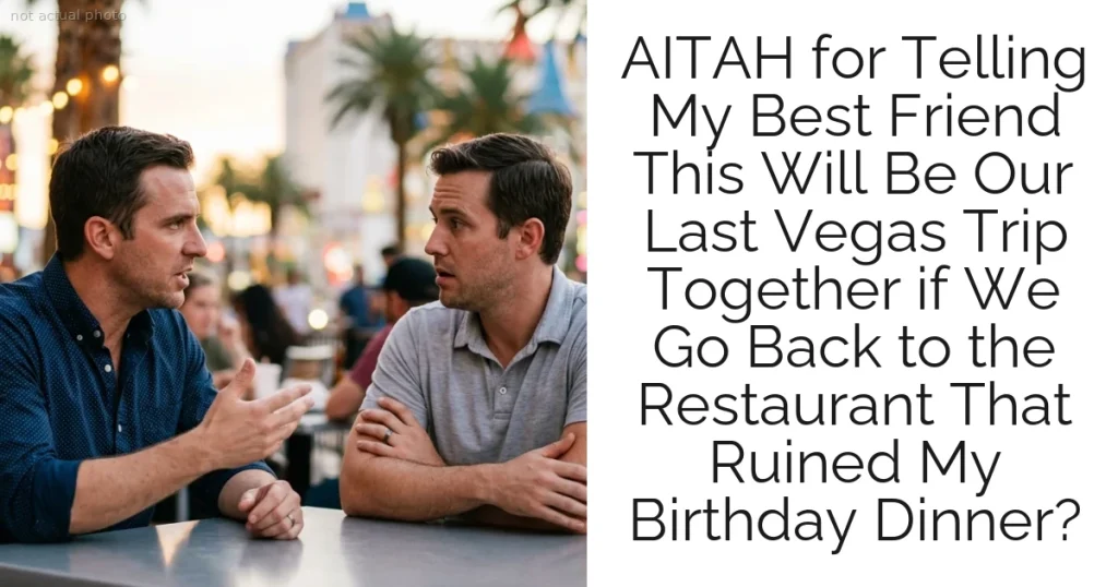 AITAH for Telling My Best Friend This Will Be Our Last Vegas Trip Together if We Go Back to the Restaurant That Ruined My Birthday Dinner?