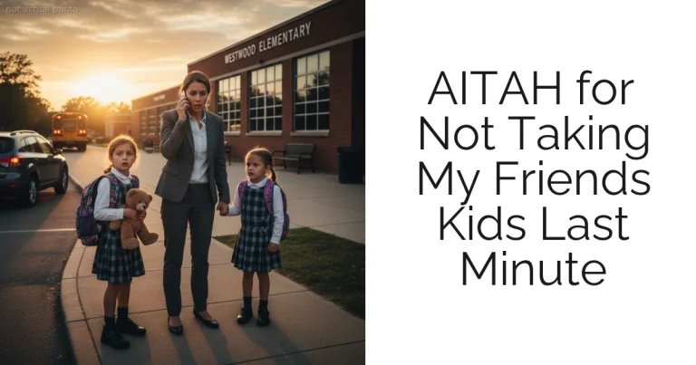 AITAH for Not Taking My Friends Kids Last Minute
