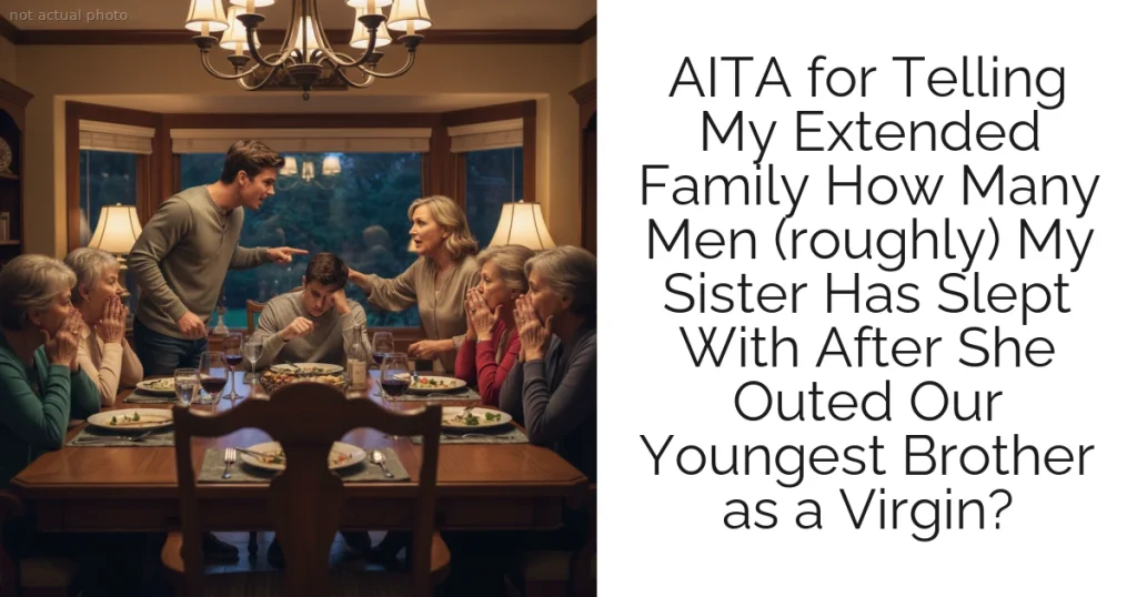 AITA for Telling My Extended Family How Many Men (roughly) My Sister Has Slept With After She Outed Our Youngest Brother as a Virgin?