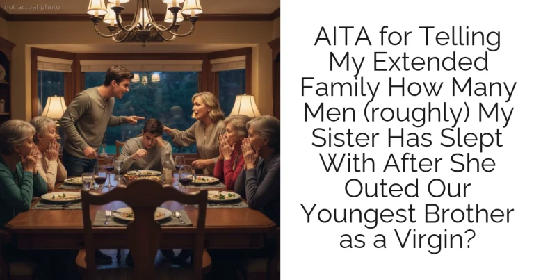 AITA for Telling My Extended Family How Many Men (roughly) My Sister Has Slept With After She Outed Our Youngest Brother as a Virgin?