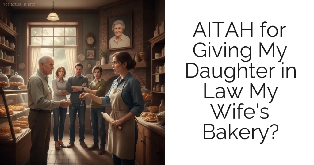 AITAH for Giving My Daughter in Law My Wife’s Bakery?