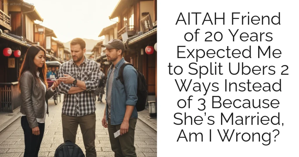 AITAH Friend of 20 Years Expected Me to Split Ubers 2 Ways Instead of 3 Because She’s Married, Am I Wrong?