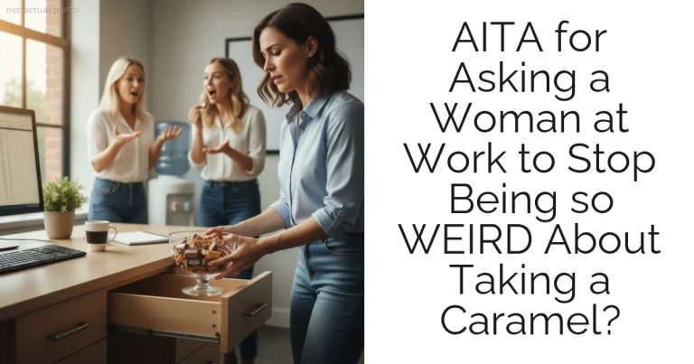 AITA for Asking a Woman at Work to Stop Being so WEIRD About Taking a Caramel?