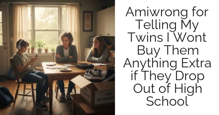 Amiwrong for Telling My Twins I Wont Buy Them Anything Extra if They Drop Out of High School