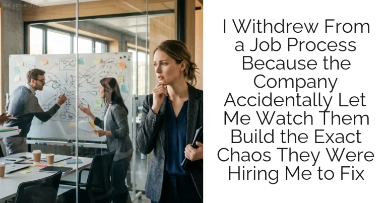 I Withdrew From a Job Process Because the Company Accidentally Let Me Watch Them Build the Exact Chaos They Were Hiring Me to Fix