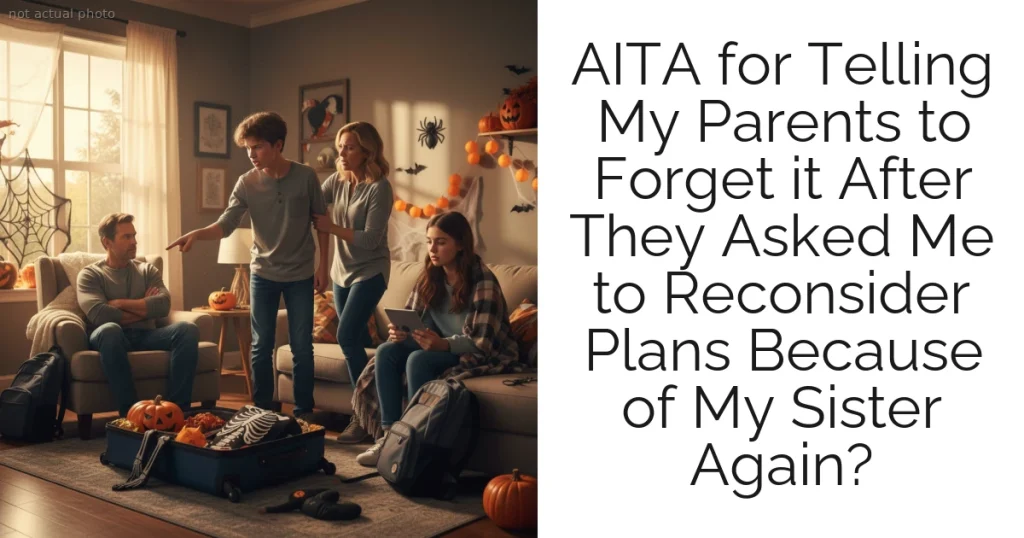 AITA for Telling My Parents to Forget it After They Asked Me to Reconsider Plans Because of My Sister Again?