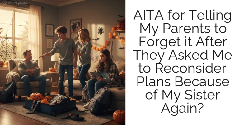AITA for Telling My Parents to Forget it After They Asked Me to Reconsider Plans Because of My Sister Again?