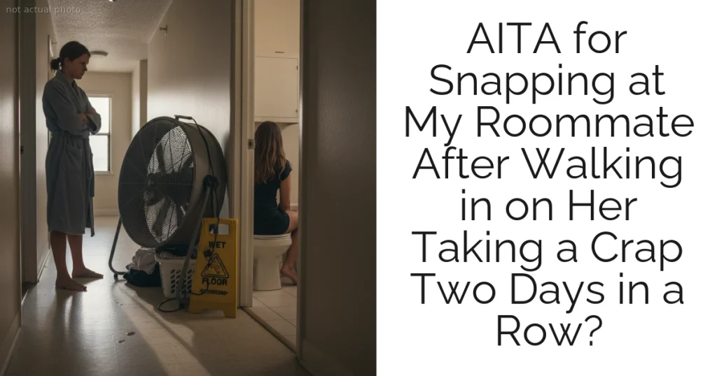 AITA for Snapping at My Roommate After Walking in on Her Taking a Crap Two Days in a Row?