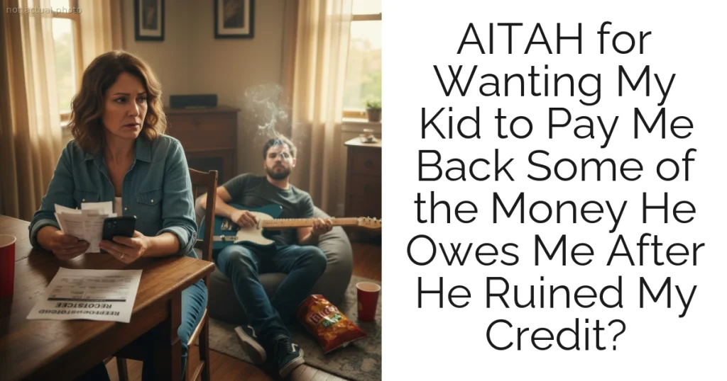 AITAH for Wanting My Kid to Pay Me Back Some of the Money He Owes Me After He Ruined My Credit?