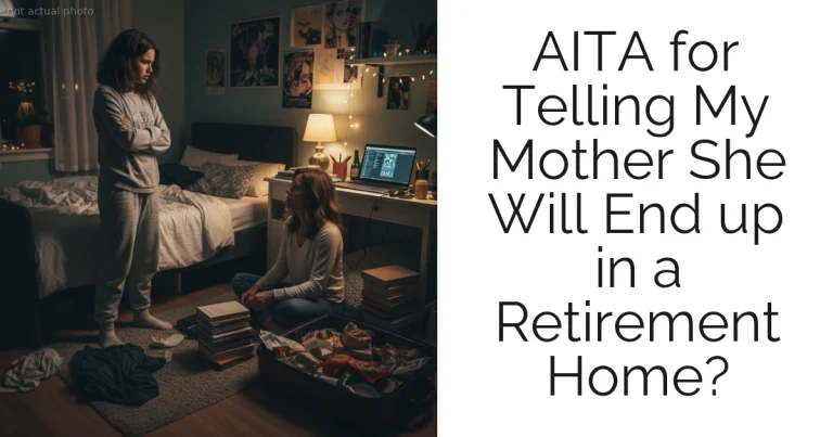 AITA for Telling My Mother She Will End up in a Retirement Home?