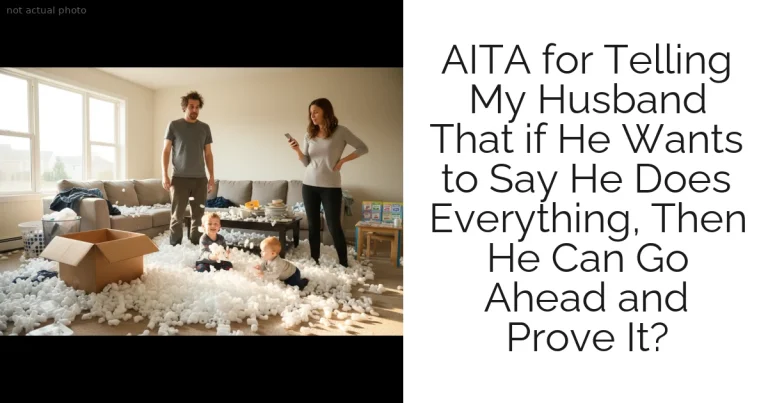 AITA for Telling My Husband That if He Wants to Say He Does Everything, Then He Can Go Ahead and Prove It?