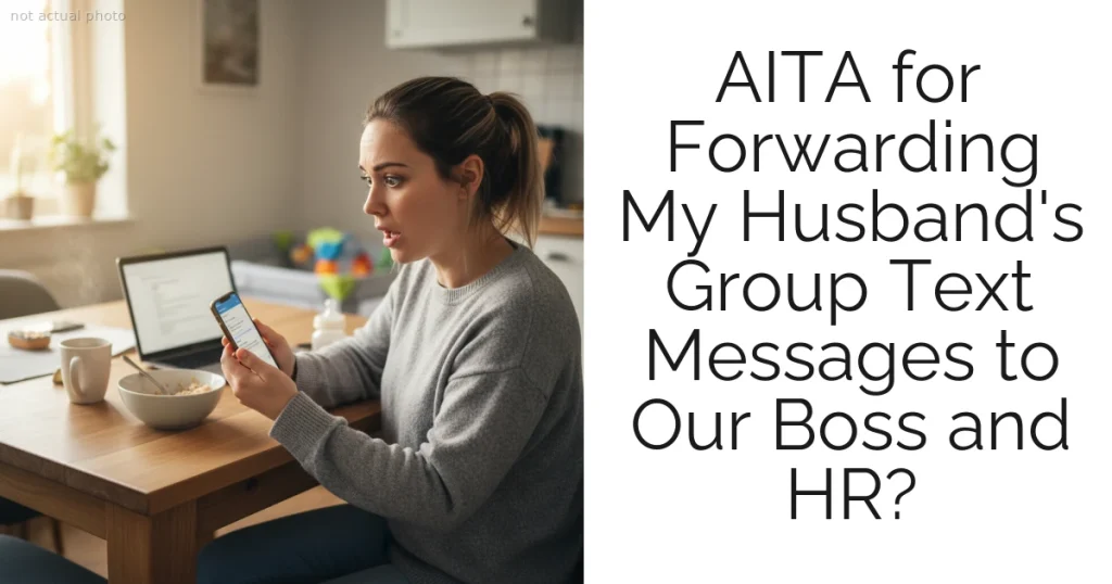 AITA for Forwarding My Husband's Group Text Messages to Our Boss and HR?