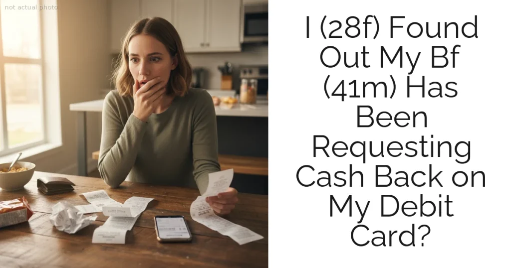 I (28f) Found Out My Bf (41m) Has Been Requesting Cash Back on My Debit Card?