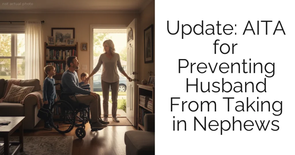 Update: AITA for Preventing Husband From Taking in Nephews