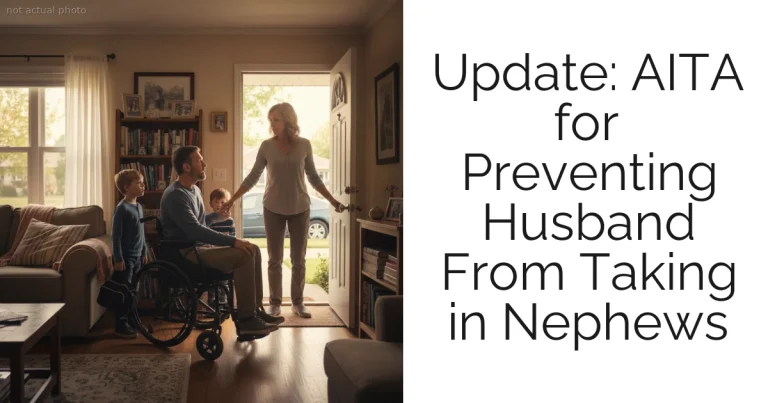Update: AITA for Preventing Husband From Taking in Nephews