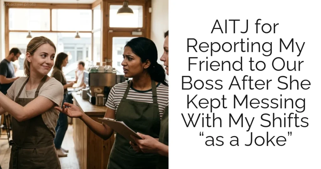 AITJ for Reporting My Friend to Our Boss After She Kept Messing With My Shifts “as a Joke”