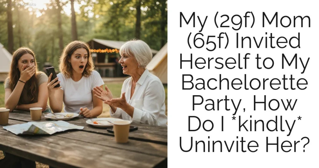 My  (29f) Mom (65f) Invited Herself to My Bachelorette Party, How Do I *kindly* Uninvite Her?