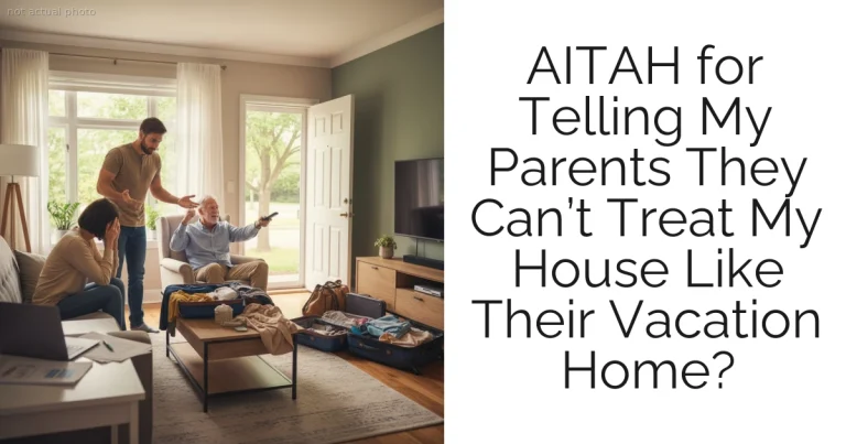 AITAH for Telling My Parents They Can’t Treat My House Like Their Vacation Home?