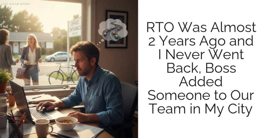 RTO Was Almost 2 Years Ago and I Never Went Back, Boss Added Someone to Our Team in My City