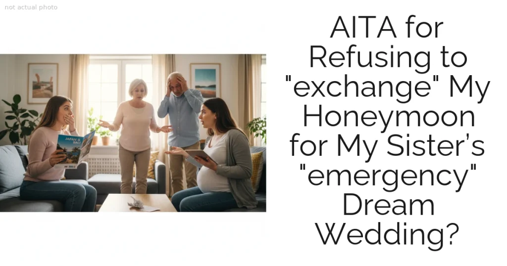 AITA for Refusing to "exchange" My Honeymoon for My Sister’s "emergency" Dream Wedding?