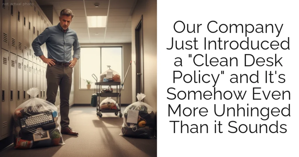 Our Company Just Introduced a "Clean Desk Policy" and It's Somehow Even More Unhinged Than it Sounds