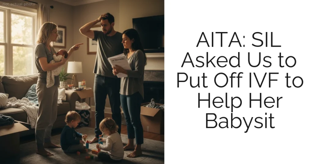 AITA: SIL Asked Us to Put Off IVF to Help Her Babysit