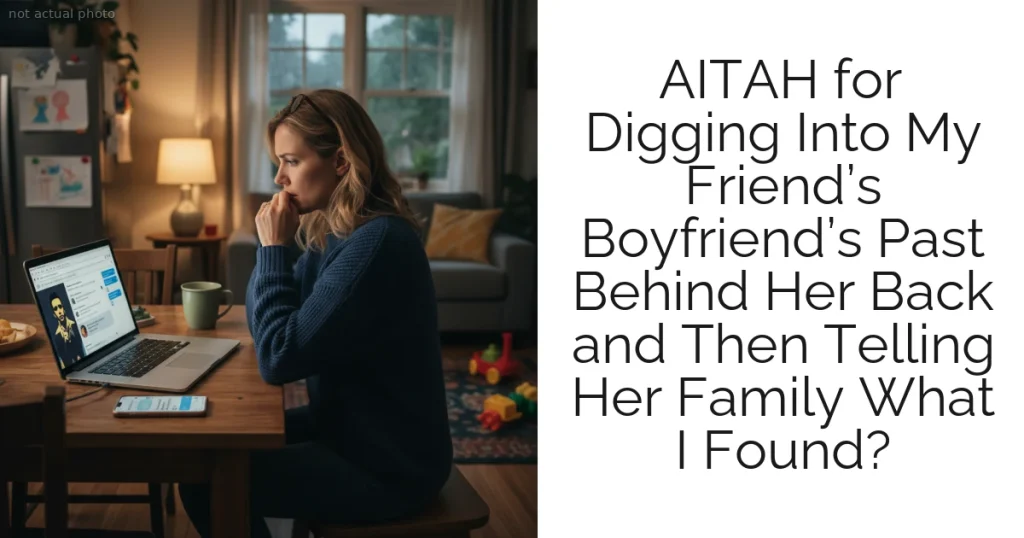 AITAH for Digging Into My Friend’s Boyfriend’s Past Behind Her Back and Then Telling Her Family What I Found?