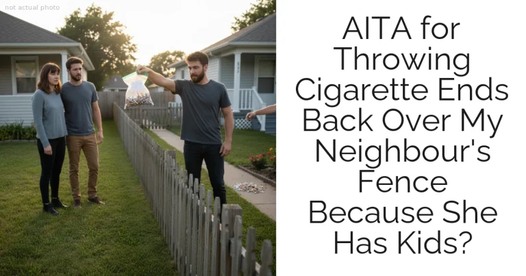 AITA for Throwing Cigarette Ends Back Over My Neighbour's Fence Because She Has Kids?