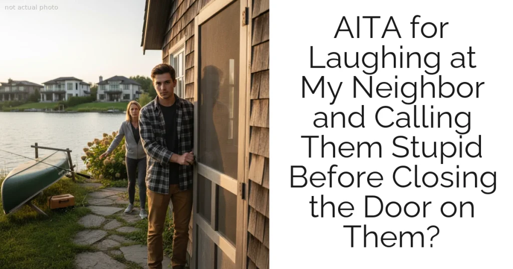 AITA for Laughing at My Neighbor and Calling Them Stupid Before Closing the Door on Them?