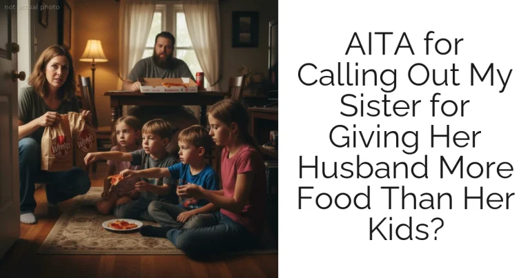 AITA for Calling Out My Sister for Giving Her Husband More Food Than Her Kids?