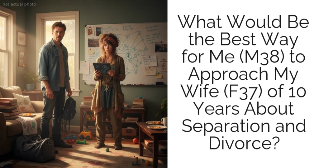 What Would Be the Best Way for Me (M38) to Approach My Wife (F37) of 10 Years About Separation and Divorce?