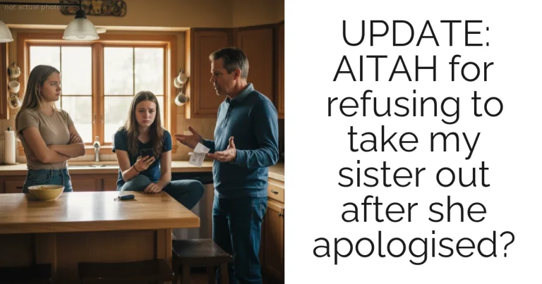 UPDATE: AITAH for refusing to take my sister out after she apologised?
