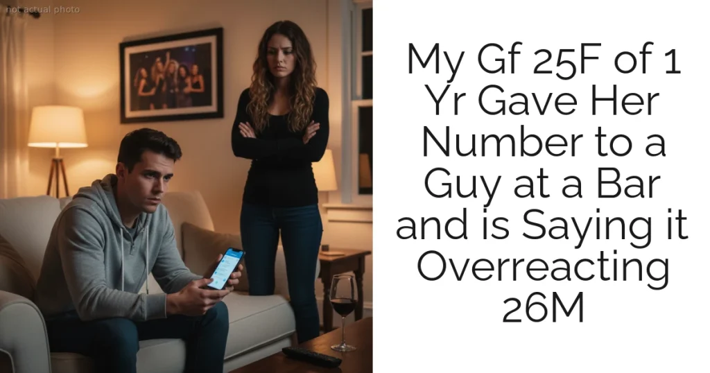 My Gf 25F of 1 Yr Gave Her Number to a Guy at a Bar and is Saying it Overreacting 26M