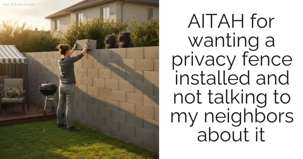 AITAH for wanting a privacy fence installed and not talking to my neighbors about it