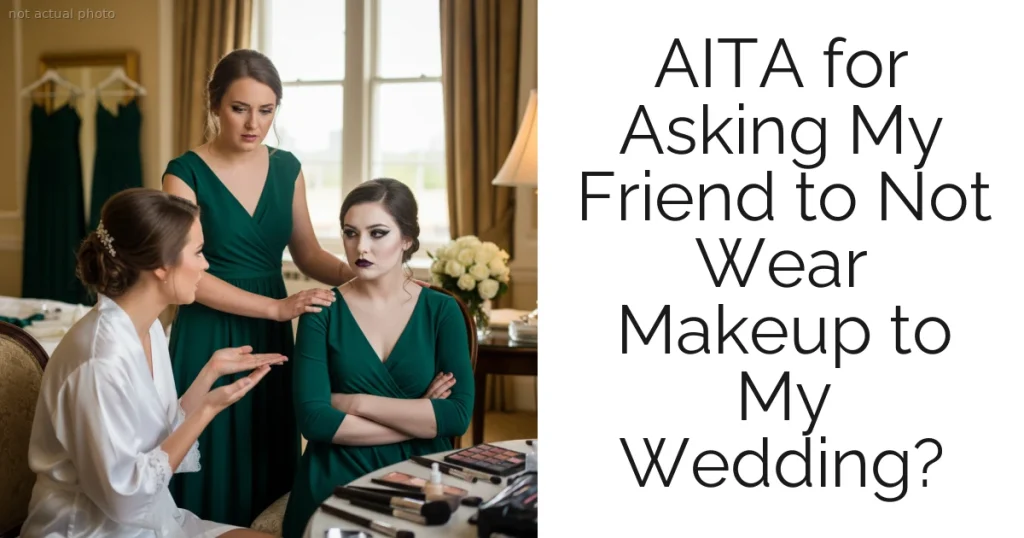 AITA for Asking My Friend to Not Wear Makeup to My Wedding?