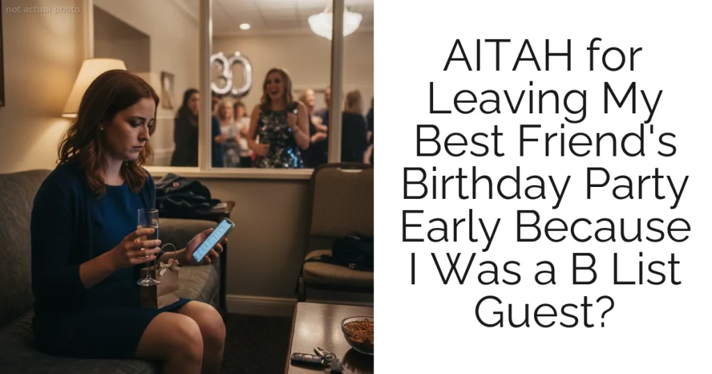 AITAH for Leaving My Best Friend's Birthday Party Early Because I Was a B List Guest?