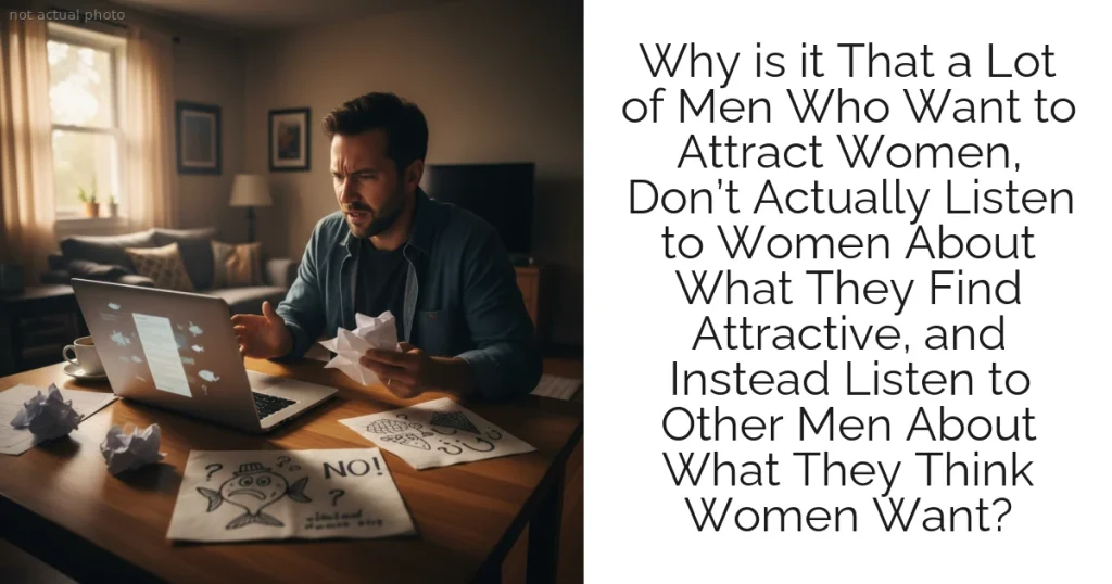 Why is it That a Lot of Men Who Want to Attract Women, Don’t Actually Listen to Women About What They Find Attractive, and Instead Listen to Other Men About What They Think Women Want?