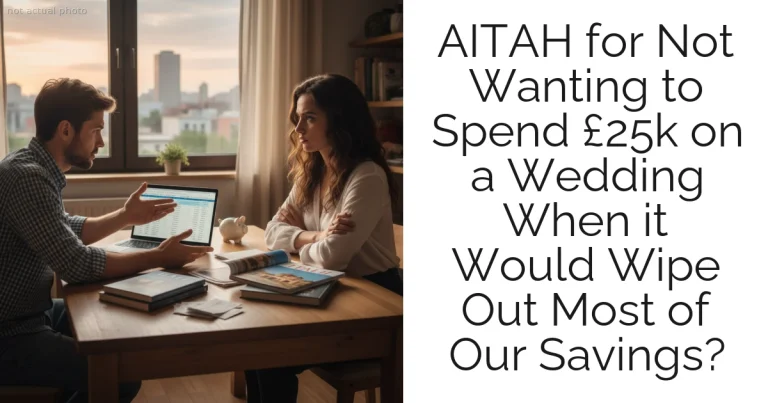 AITAH for Not Wanting to Spend £25k on a Wedding When it Would Wipe Out Most of Our Savings?