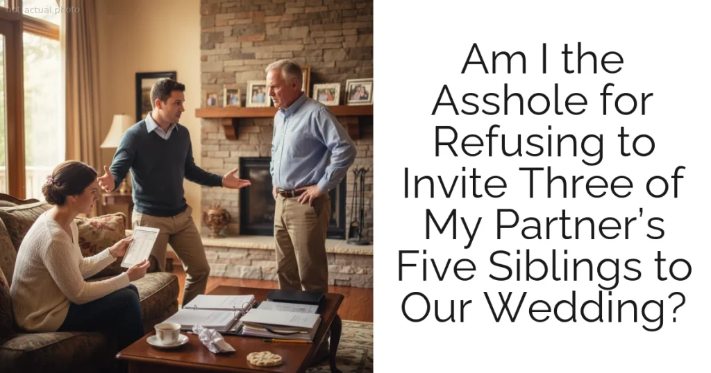 Am I the Asshole for Refusing to Invite Three of My Partner’s Five Siblings to Our Wedding?