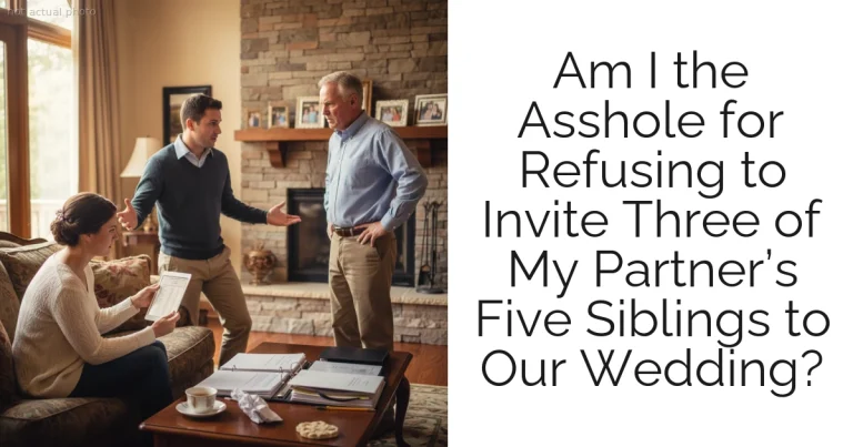 Am I the Asshole for Refusing to Invite Three of My Partner’s Five Siblings to Our Wedding?