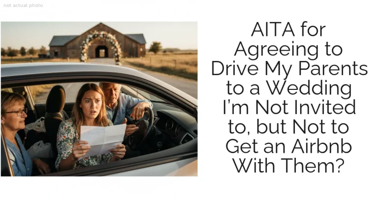 AITA for Agreeing to Drive My Parents to a Wedding I’m Not Invited to, but Not to Get an Airbnb With Them?