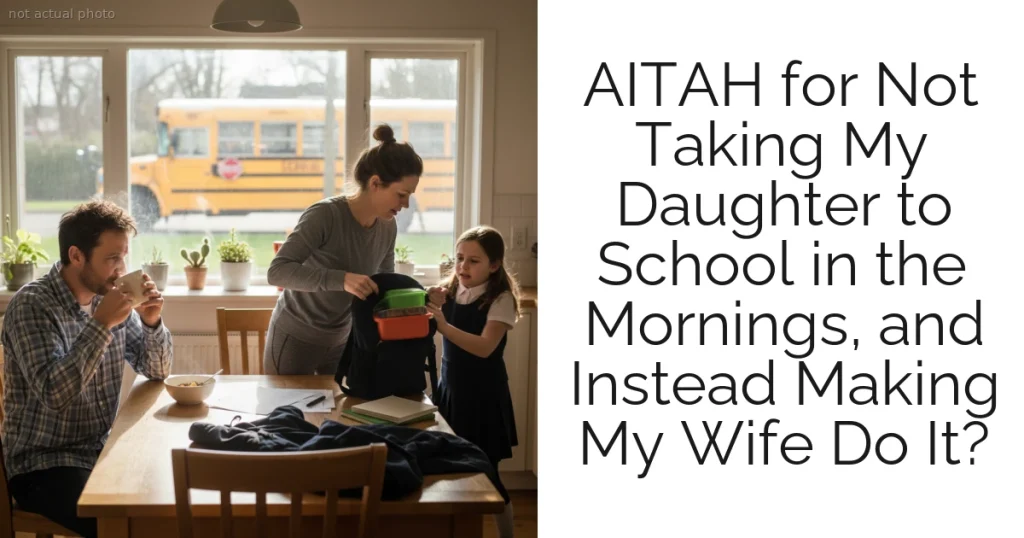 AITAH for Not Taking My Daughter to School in the Mornings, and Instead Making My Wife Do It?