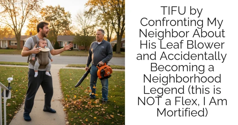 TIFU by Confronting My Neighbor About His Leaf Blower and Accidentally Becoming a Neighborhood Legend (this is NOT a Flex, I Am Mortified)