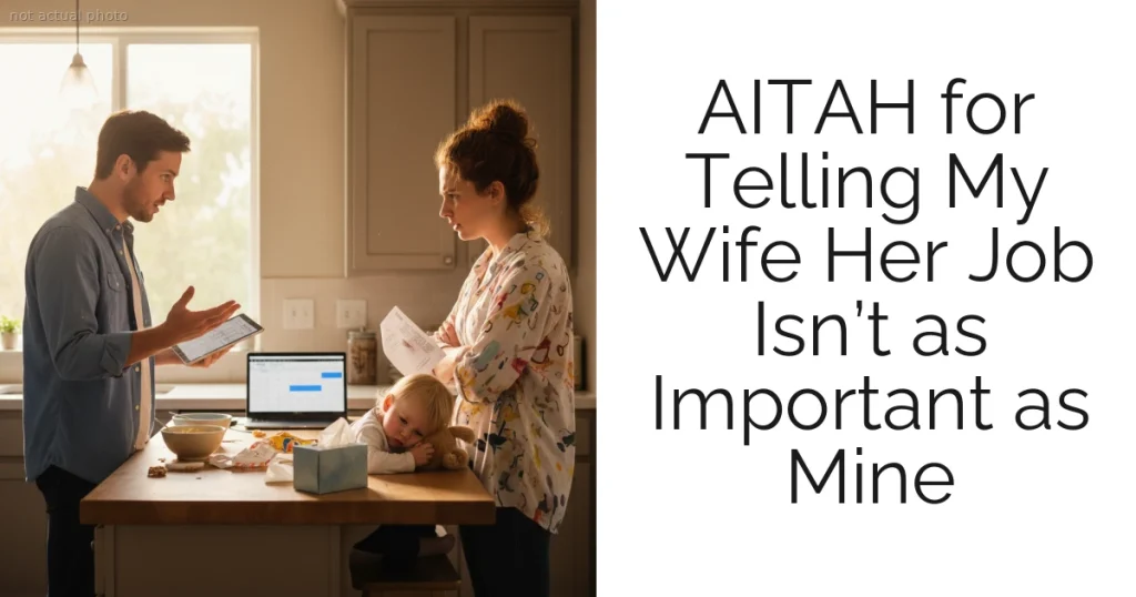 AITAH for Telling My Wife Her Job Isn’t as Important as Mine
