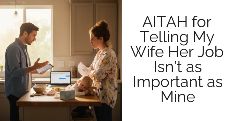 AITAH for Telling My Wife Her Job Isn’t as Important as Mine