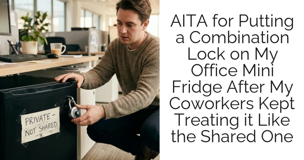 AITA for Putting a Combination Lock on My Office Mini Fridge After My Coworkers Kept Treating it Like the Shared One