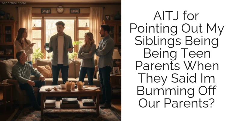 AITJ for Pointing Out My Siblings Being Being Teen Parents When They Said Im Bumming Off Our Parents?