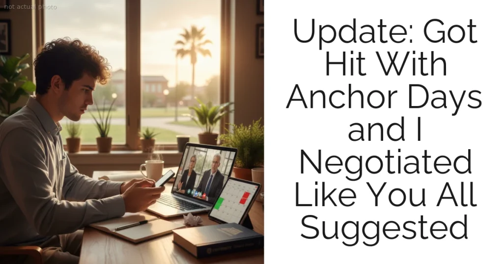 Update: Got Hit With Anchor Days and I Negotiated Like You All Suggested