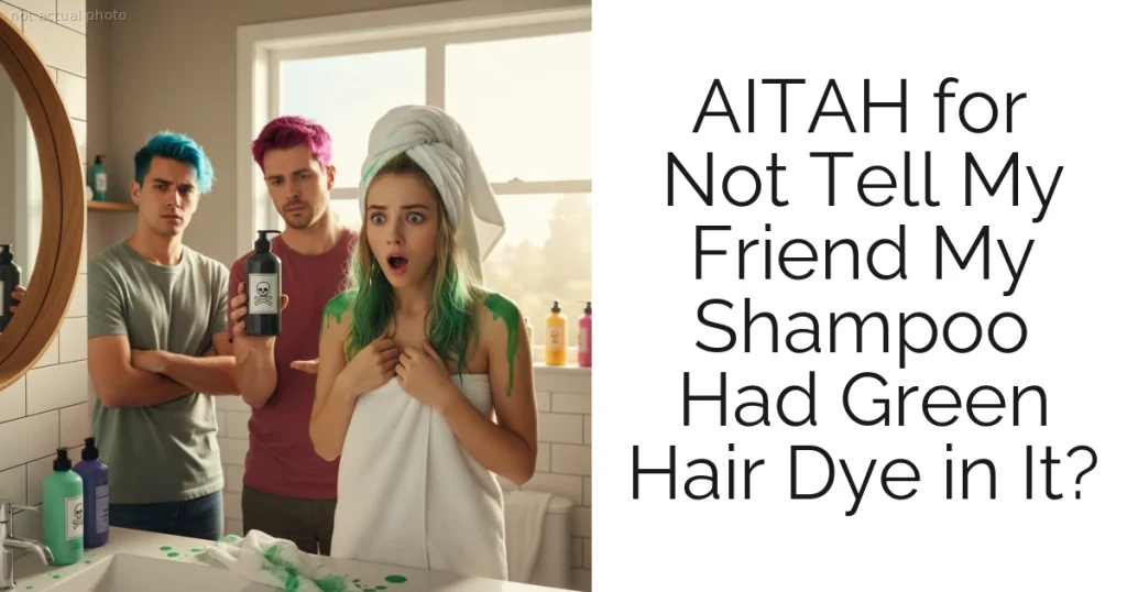 AITAH for Not Tell My Friend My Shampoo Had Green Hair Dye in It?