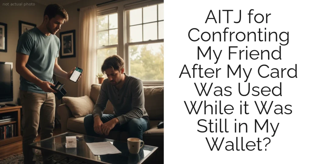 AITJ for Confronting My Friend After My Card Was Used While it Was Still in My Wallet?